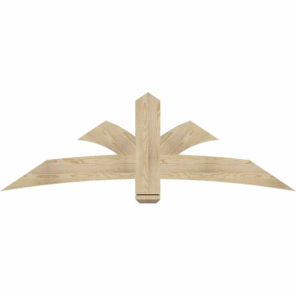 Ekena Millwork Davenport Rough Sawn Timber Gable Bracket, Douglas Fir, 72"W x 24"H x 2"D x 6"F, 8/12 Pitch GBW072X24X0206DAV00RDF - main